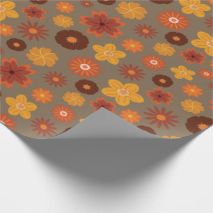 Papier Cadeau Fleurs d'automne douillettes Cadeaux d'action de g