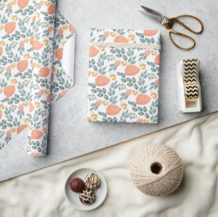 Papier Cadeau Fleurs d'Automne Vintage