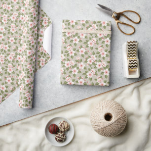 Papier Cadeau Fleurs de cerisier élégantes motif sans couture