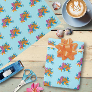 Papier Cadeau Fleurs de cerisiers de Lotus Koi Fish