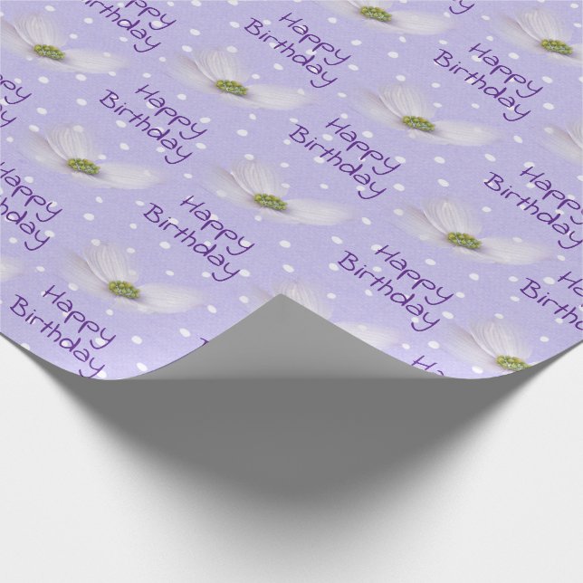 Papier Cadeau Fleurs De Cosmos Anniversaire En Pois (Coin)