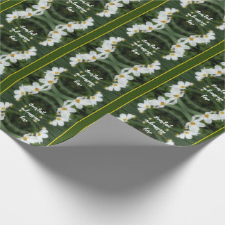 Papier Cadeau Fleurs De Cosmos Blanc Et Personnalisé