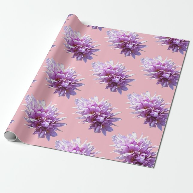 Papier Cadeau Fleurs de crocus (Déroulé)
