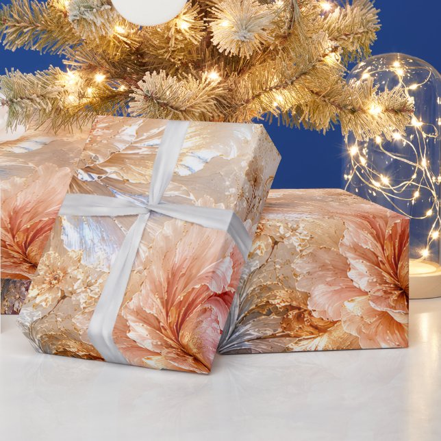 Papier Cadeau Fleurs de Fantaisie Luxueuses (Vacances)