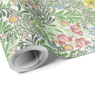 Papier Cadeau Fleurs de feuillage de Bower de William Morris vin