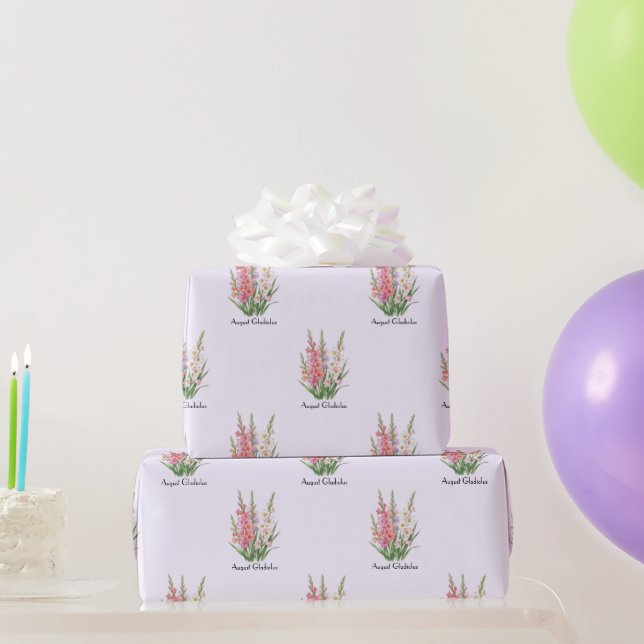 Papier Cadeau Fleurs de Gladiolus d'août (Cadeaux de fête)