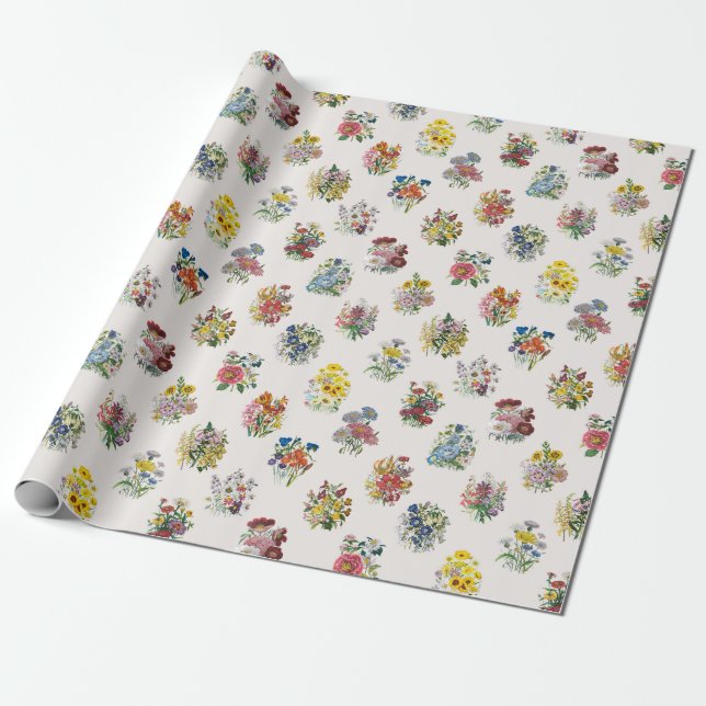 Papier Cadeau Fleurs de jardin (Déroulé)