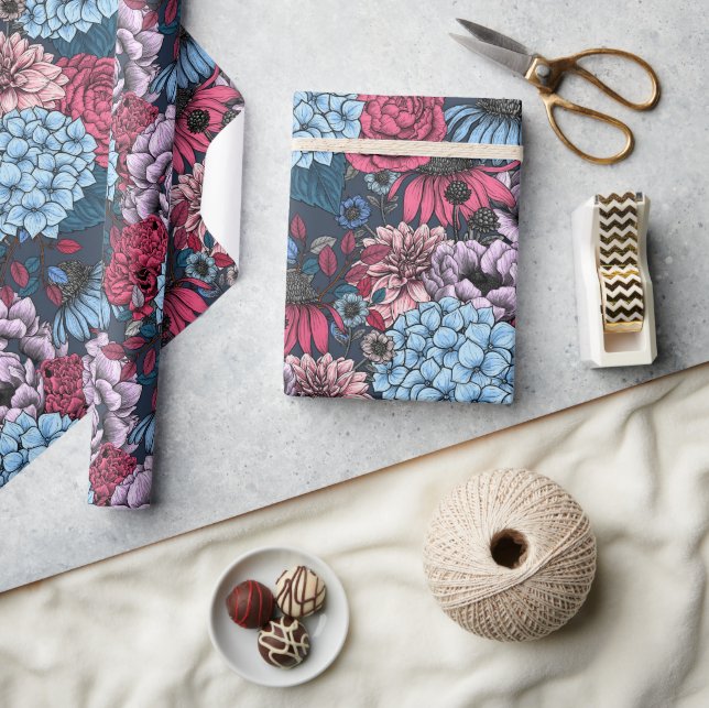 Papier Cadeau Fleurs de jardin (Artisanat)