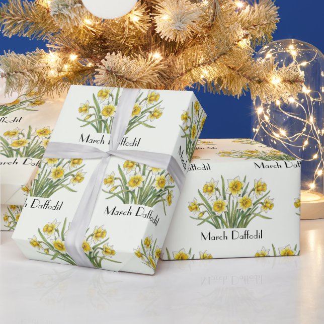 Papier Cadeau Fleurs de jonquilles de mars (Vacances)