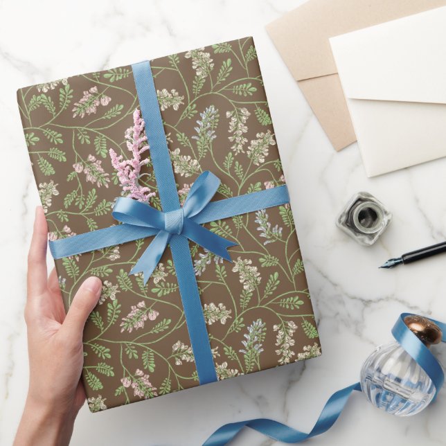 Papier Cadeau Fleurs de la Fête des Mères Vignes de Lupine Hyaci (Cadeaux)
