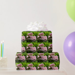 Papier Cadeau Fleurs de laurier de montagne de rose de joyeux