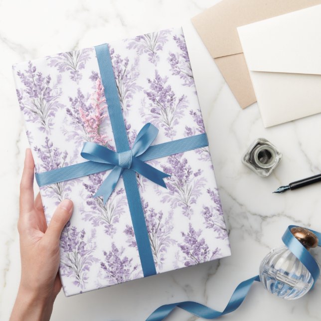 Papier Cadeau Fleurs de Lavande Anniversaire (Cadeaux)
