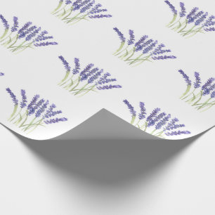Papier Cadeau Fleurs de lavande Herbes Violet Aquarelle Élégante