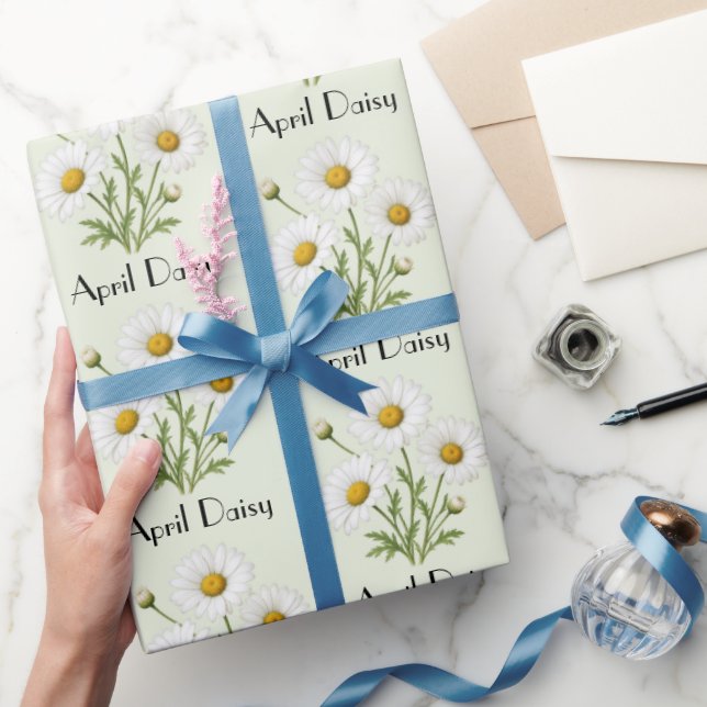 Papier Cadeau Fleurs de pâquerette d'avril (Cadeaux)