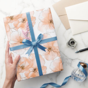 Papier Cadeau Fleurs de Pêcher Jolies Anniversaire