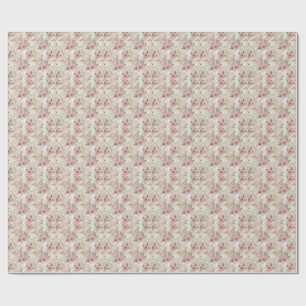 Papier Cadeau Fleurs de pivoine roses motif botanique floral art