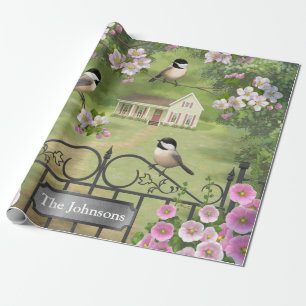 Papier Cadeau Fleurs de poulet Ferme victorienne