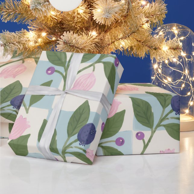 Papier Cadeau Fleurs de Prairie de Myrtille (Vacances)