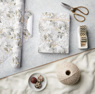 Papier Cadeau Fleurs de printemps à l'aquarelle Marible