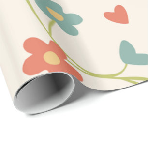 Papier Cadeau Fleurs de printemps mignons