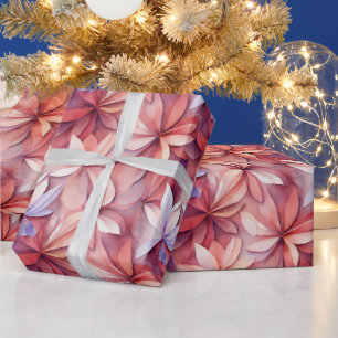 Papier Cadeau Fleurs de printemps peintes vibrantes à l'aquarell