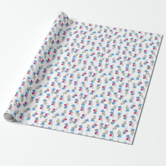 Papier Cadeau Fleurs de printemps rose Aquarelle Botanique