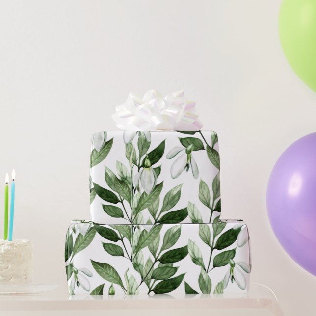 Papier Cadeau Fleurs de ressort d'aquarelle (Cadeaux de fête)