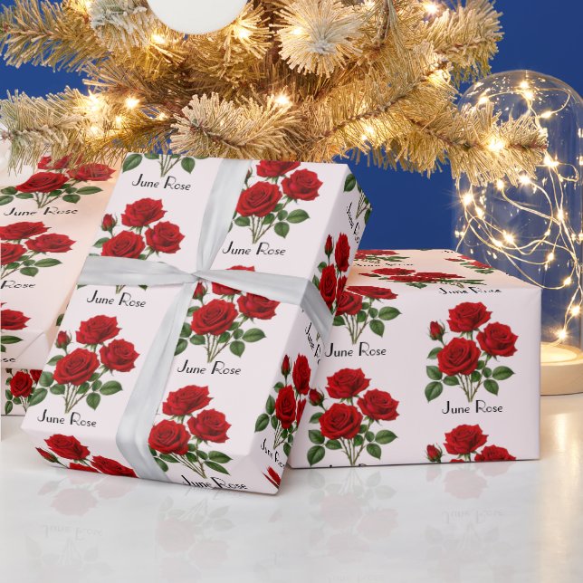 Papier Cadeau Fleurs de rose de juin (Vacances)