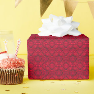 Papier Cadeau Fleurs de roses rouges avec gouttelettes - photogr