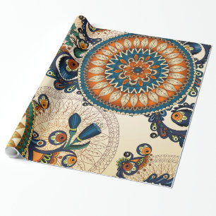 Papier Cadeau Fleurs de Shabby multicolores