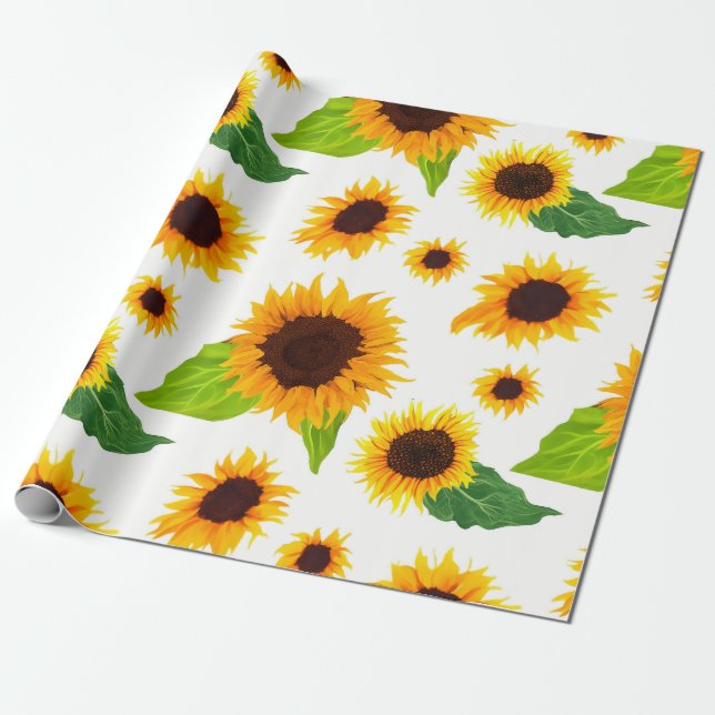 Papier Cadeau Fleurs de soleil (Déroulé)
