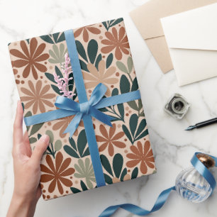 Papier Cadeau Fleurs de Succulente du Désert