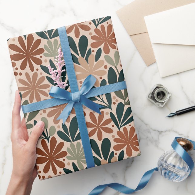 Papier Cadeau Fleurs de Succulente du Désert (Cadeaux)
