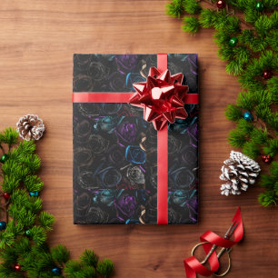 Papier Cadeau Fleurs de velours gothiques roses texture florale