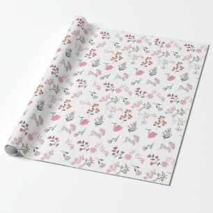 Papier Cadeau Fleurs délicates assorties en Motif