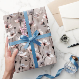Papier Cadeau  Fleurs Délicates & Vignes Fluides — Sophisticatio