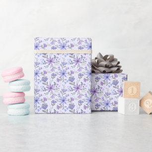 Papier Cadeau Fleurs dessinées à la main charmantes Enveloppemen