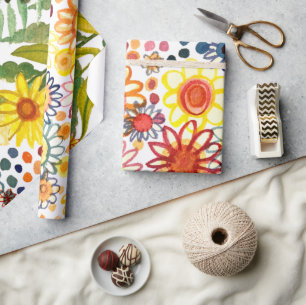 Papier Cadeau Fleurs d'été