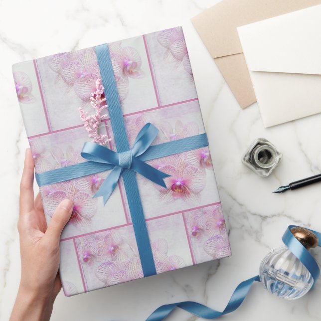 Papier Cadeau Fleurs d'orchidée rose (Cadeaux)