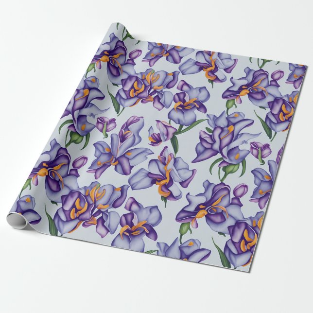 Papier Cadeau Fleurs d'orchidées à motifs floraux (Déroulé)