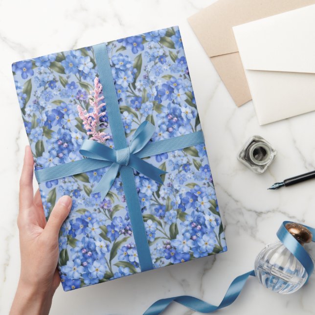 Papier Cadeau Fleurs douces de Bleuet Forget-Me-Not (Cadeaux)