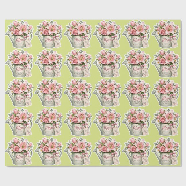 Papier Cadeau Fleurs du jardin de maman (Plat)