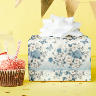 Papier Cadeau Fleurs et papillons Chinoiserie