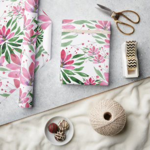 Papier Cadeau Fleurs Fleur Fleur OEuvre originale Aquarelle