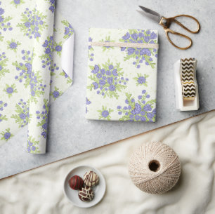 Papier Cadeau Fleurs florales Lilac pourpres printanières