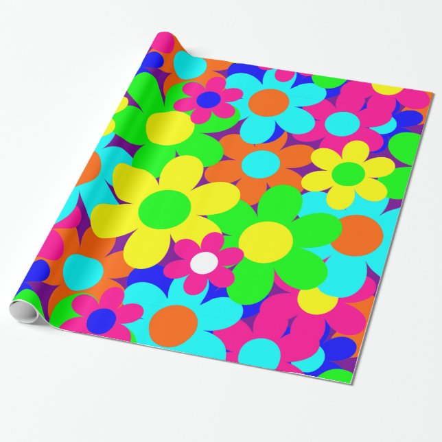 Papier Cadeau Fleurs florales vintages super (Déroulé)