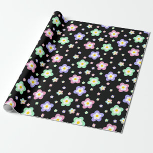 Papier Cadeau Fleurs hippies rétro