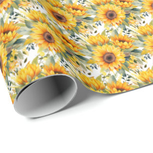 Papier Cadeau Fleurs jaunes