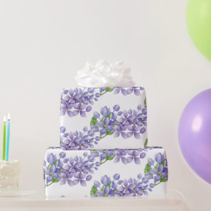 Papier Cadeau Fleurs Lilac violettes