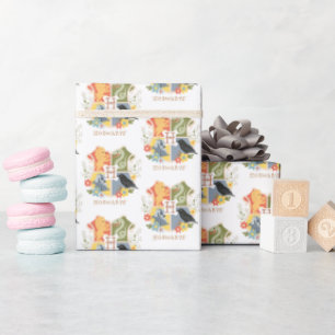 Papier Cadeau Fleurs Magiques Blason HOGWARTS™